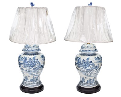 Lot 170 - Pair of Chinese Blue and White Porcelain...