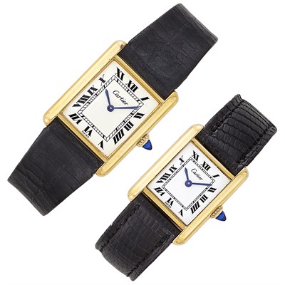 Lot 369 - Two Gold-Plated 'Tank' Wristwatches, Cartier