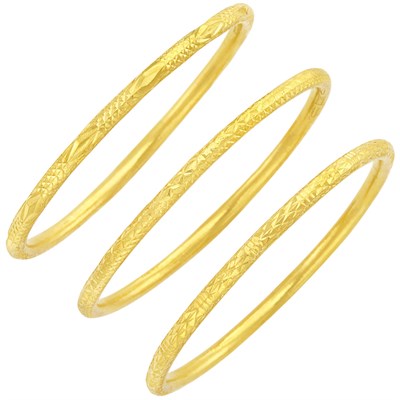 Lot 227 - Three High Karat Gold Bangle Bracelets