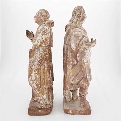 Lot 459 - Two Continental Carved and Gilt Decorated Pine...