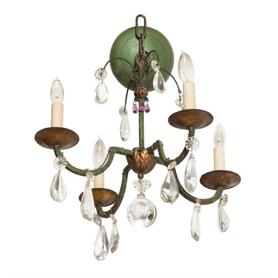 Lot 410 - Rococo Style Painted, Gilt-Metal and Glass...