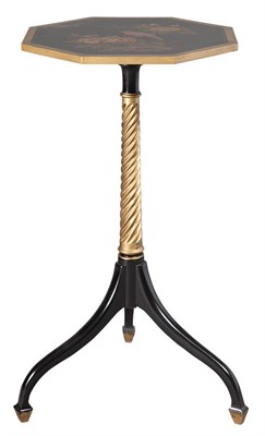 Lot 378 - George III Style Painted and Japanned Tripod...