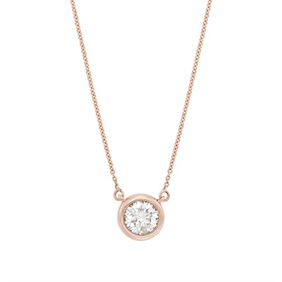 Lot 127 - Rose Gold and Diamond Pendant with Chain