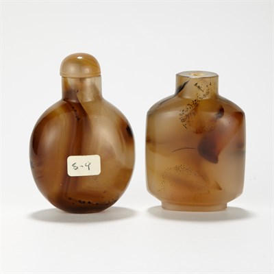 Lot 194 - Two Chinese Shadow Agate Snuff Bottles Qing...