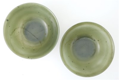 Lot 115 - Two Chinese Green Jade Bowls Early 19th...