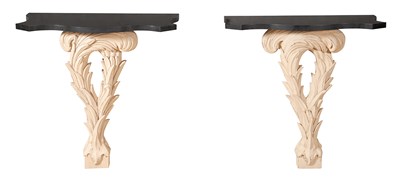 Lot 235 - Pair of Serge Roche Painted Wood Marble Top...