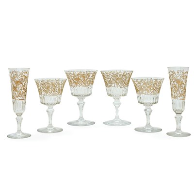 Lot 349 - Baccarat Gilt-Decorated Glass Partial Stemware...