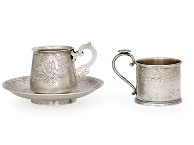 Lot 275 - Russian Silver Tea Glass Holder; Together with...