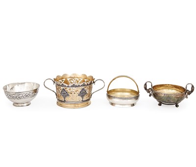 Lot 295 - Group of Four Soviet Silver Bowls Length of...