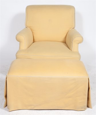 Lot 448 - Upholstered Club Chair and Ottoman