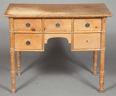 Lot 449 - Pine Kneehole Desk Height 29 1/4 inches, width...