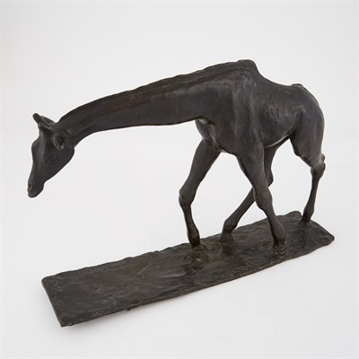 Lot 496 - Bronze Figure of a Giraffe Signed J. Graves,...