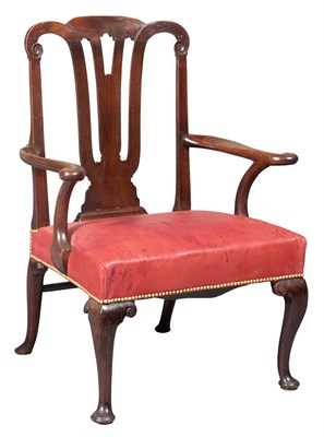 Lot 325 - George II Mahogany Pierced Slat Back Armchair
