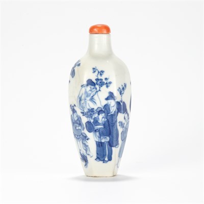 Lot 192 - Chinese Blue and White Glazed Porcelain Snuff...