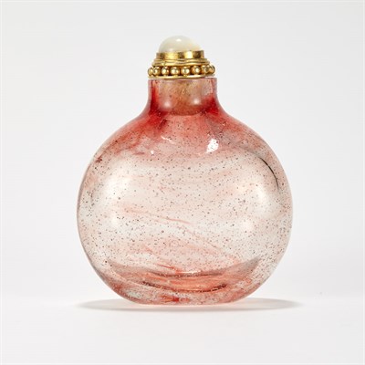 Lot 143 - Chinese Clear and Pink Glass Snuff Bottle 19th...