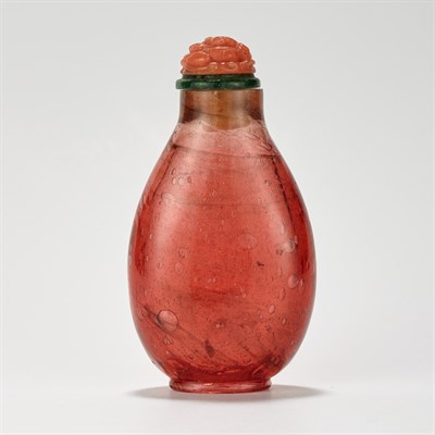 Lot 144 - Chinese Red Glass Snuff Bottle 19th Century...
