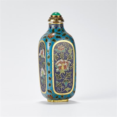 Lot 186 - Chinese Cloisonné Enamel and Gilt-Metal Snuff...