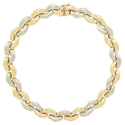 Lot 390 - Two-Color Gold Link Necklace