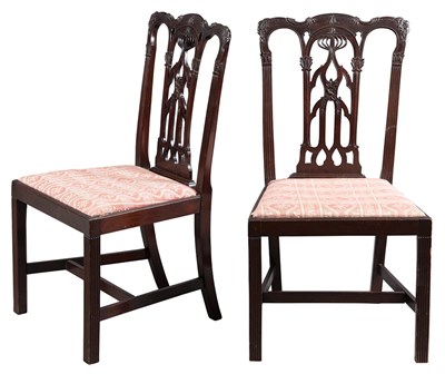 Lot 329 - Pair of George III Style Mahogany Dining Side...