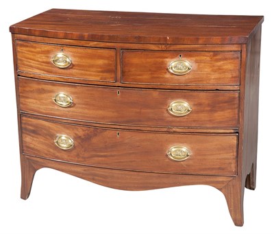 Lot 342 - George III Mahogany Bowfront Chest of Drawers...