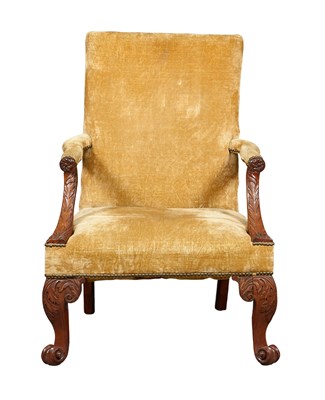 Lot 190 - Irish George III Mahogany Upholstered Library...