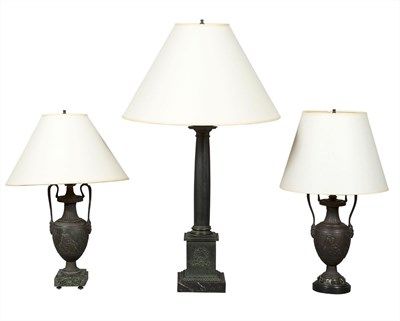 Lot 131 - Pair of Neoclassical Style Patinated-Metal Two-...