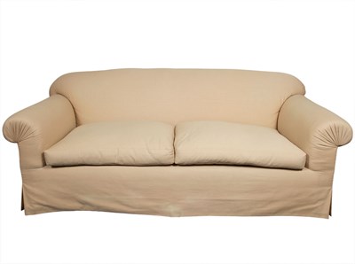 Lot 135 - Upholstered Rolled Arm Sofa; Together with a...