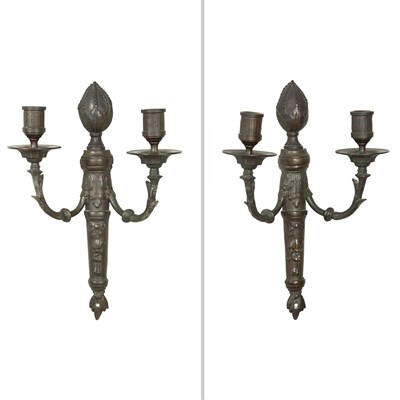 Lot 154 - Pair of Louis XVI Style Patinated-Bronze...