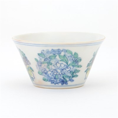 Lot 31 - Chinese Doucai Glazed Porcelain Cup Chenghua...