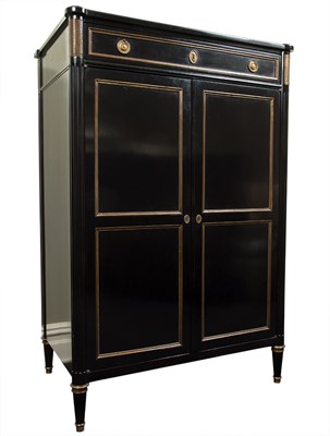 Lot 158 - Louis XVI Style Ebonized and Brass-Mounted...