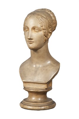 Lot 167 - Empire Style Patinated-Plaster Bust of a...