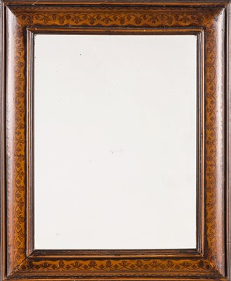 Lot 164 - Marquetry Inlaid Cushion Molded Mirror Height...