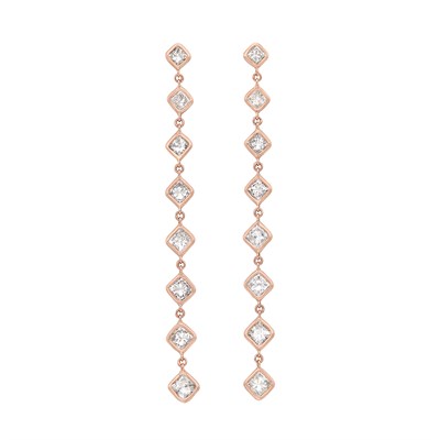 Lot 130 - Pair of Rose Gold and Diamond Pendant-Earrings