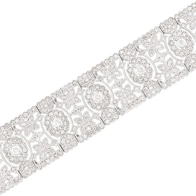 Lot 77 - White Gold and Diamond Bracelet