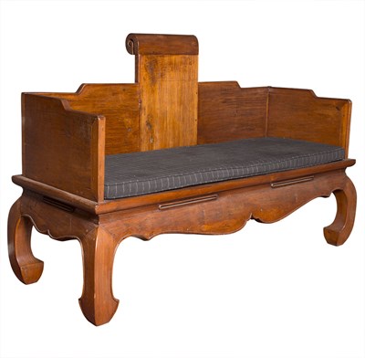 Lot 209 - Chinese Style Plank Seat Wood Bench Height 41...