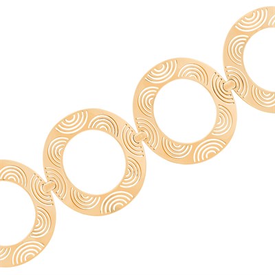 Lot 33 - Wide Rose Gold Circle Link Bracelet, Enigma