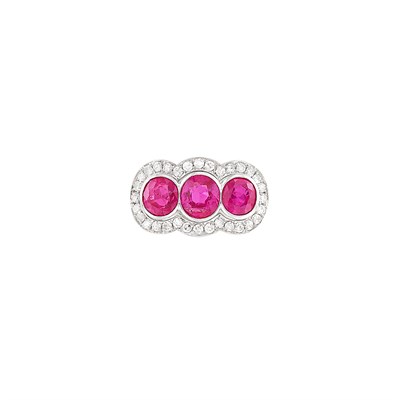 Lot 268 - White Gold, Ruby and Diamond Ring