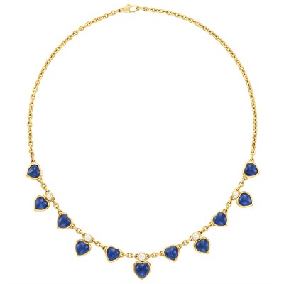 Lot 230 - Gold, Sapphire and Diamond Necklace