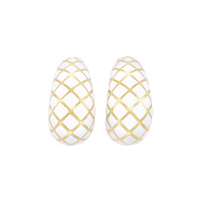 Lot 448 - Pair of Gold and Enamel Hoop Earrings, David Webb