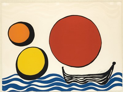 Lot 27 - Alexander Calder BATEAU NOIR Color lithograph,...