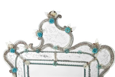 Lot 115 - Venetian Rococo Style Clear, Blue and Pink...