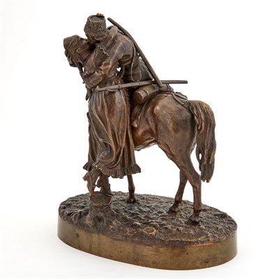 Lot 140 - Russian Bronze Group of The Cossack's Farewell...