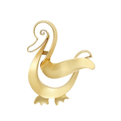 Lot 47 - Retro Gold Duck Brooch, Tiffany & Co.