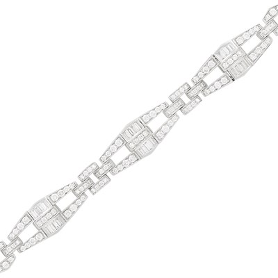 Lot 161 - Platinum and Diamond Bracelet