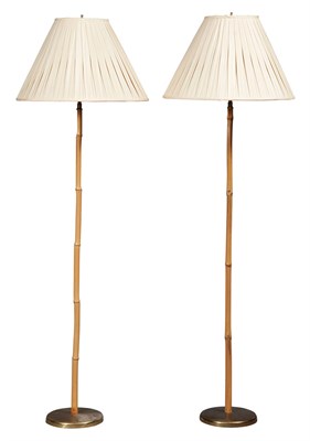 Lot 362 - Pair of Bamboo Floor Lamps Height 57 inches.