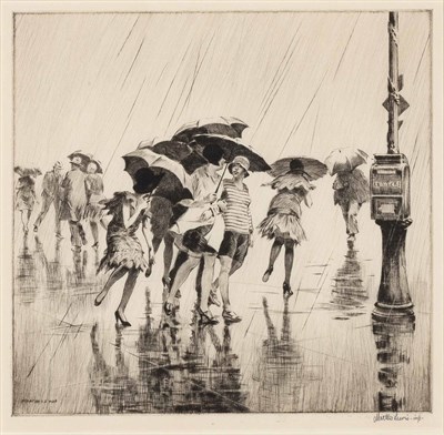 Lot 137 - Martin Lewis WET SATURDAY (MCC. 81) Drypoint,...