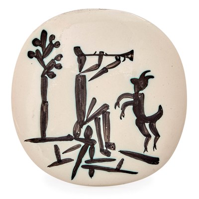 Lot 197 - Pablo Picasso JOUEUR DE FLÛTE ET CHÈVRE (A.R....