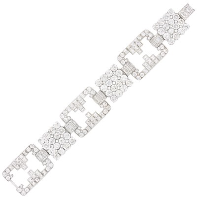 Lot 408 - Platinum and Diamond Bracelet