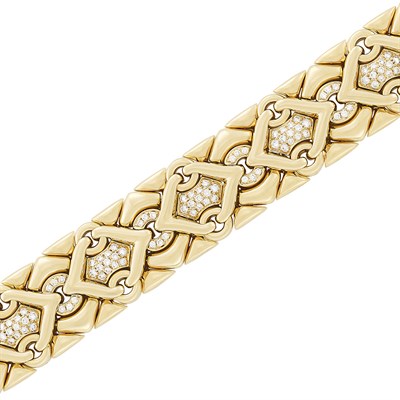 Lot 425 - Gold and Diamond 'Trika' Bracelet, Bulgari