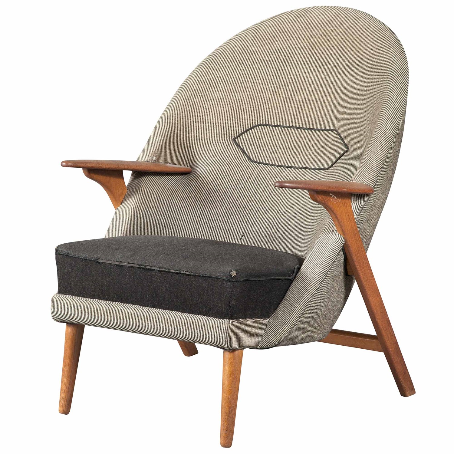 Lot 194 - Danish Mid-Century Upholstered Teak Armchair...
